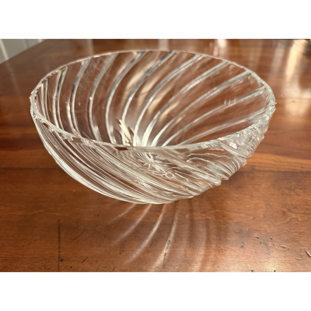 Vtg Mikasa‎ Park Lane Crystal 8.25" Serving Bowl Cut Glass Panel West Germany